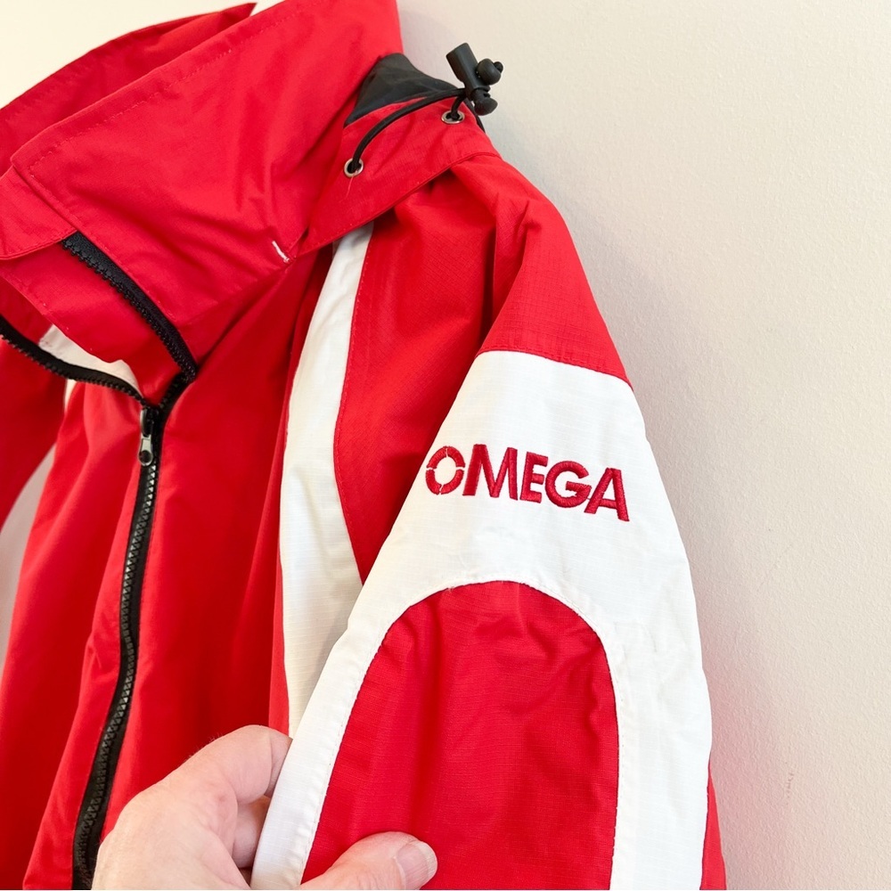 Omega Men’s Newport Red ColorBlock Waterproof Performance Shell Jacket Medium - Picture 6 of 10